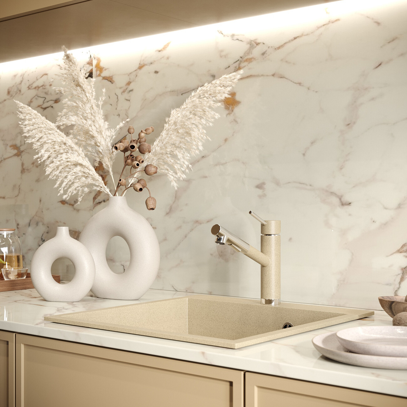 Смеситель для кухни однорычажный с выдвижным изливом сардоникс Domaci "Солерно" DC-3012 - изображение 4