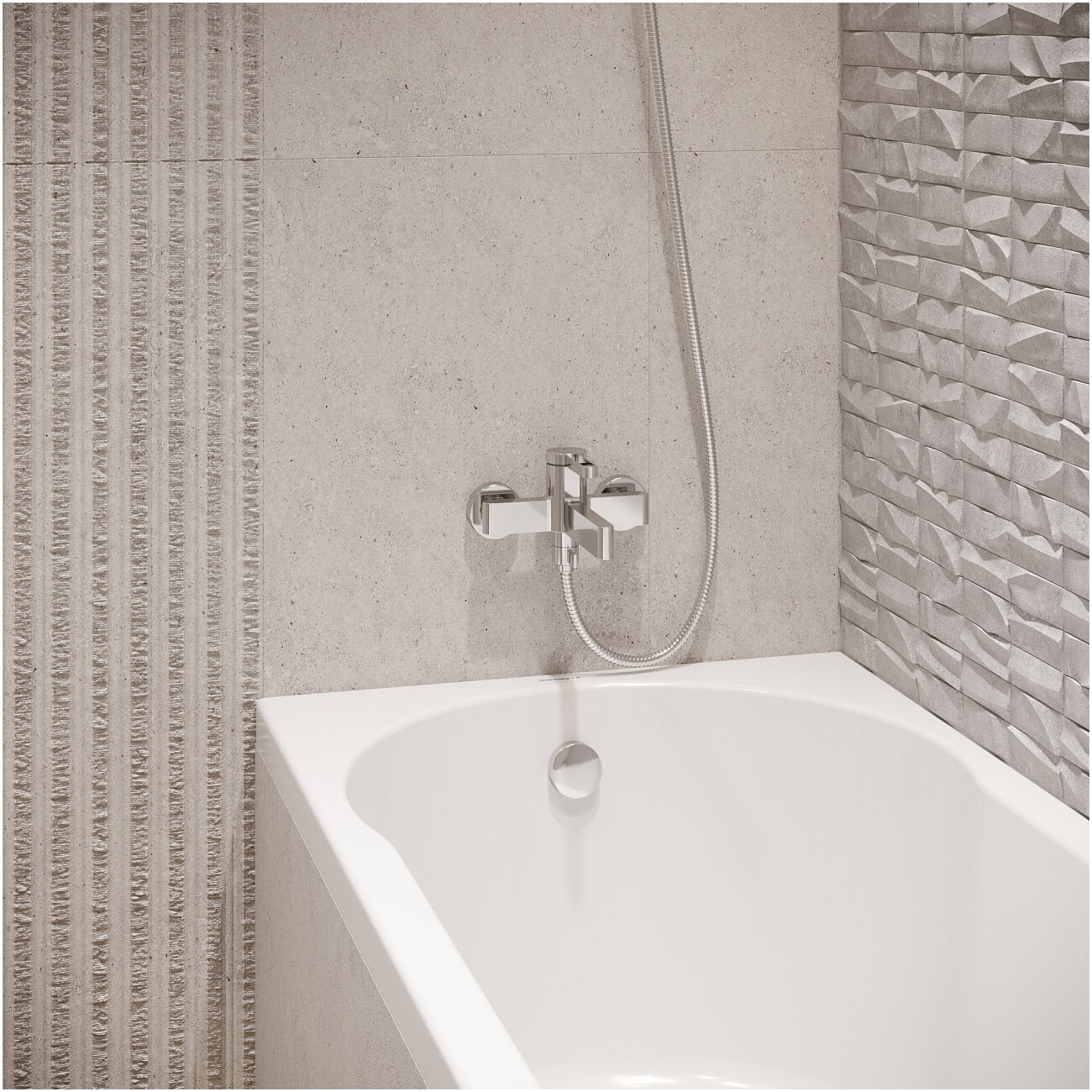 Смеситель для ванны с душем настенный хром Stworki "Лександ" S09100CR - изображение 6