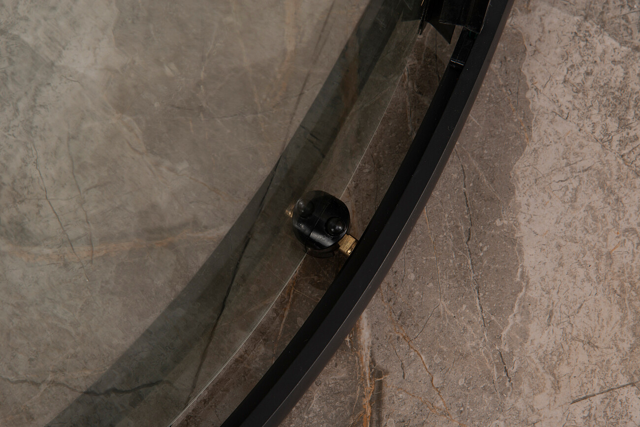 Душевой уголок четверть круга с низким поддоном 100х100 см черный Diwo "Смоленск" - изображение 6