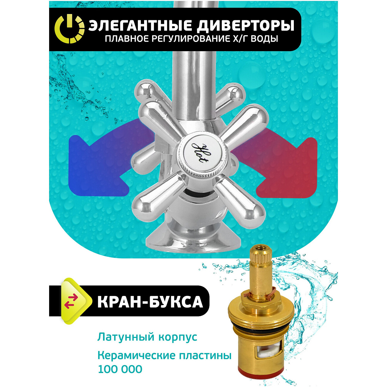 Смеситель для кухни двухвентильный хром Istok life Luxe 0402.437 - изображение 8