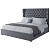Кровать двуспальная 180х200 серая Henbord, прямое основание