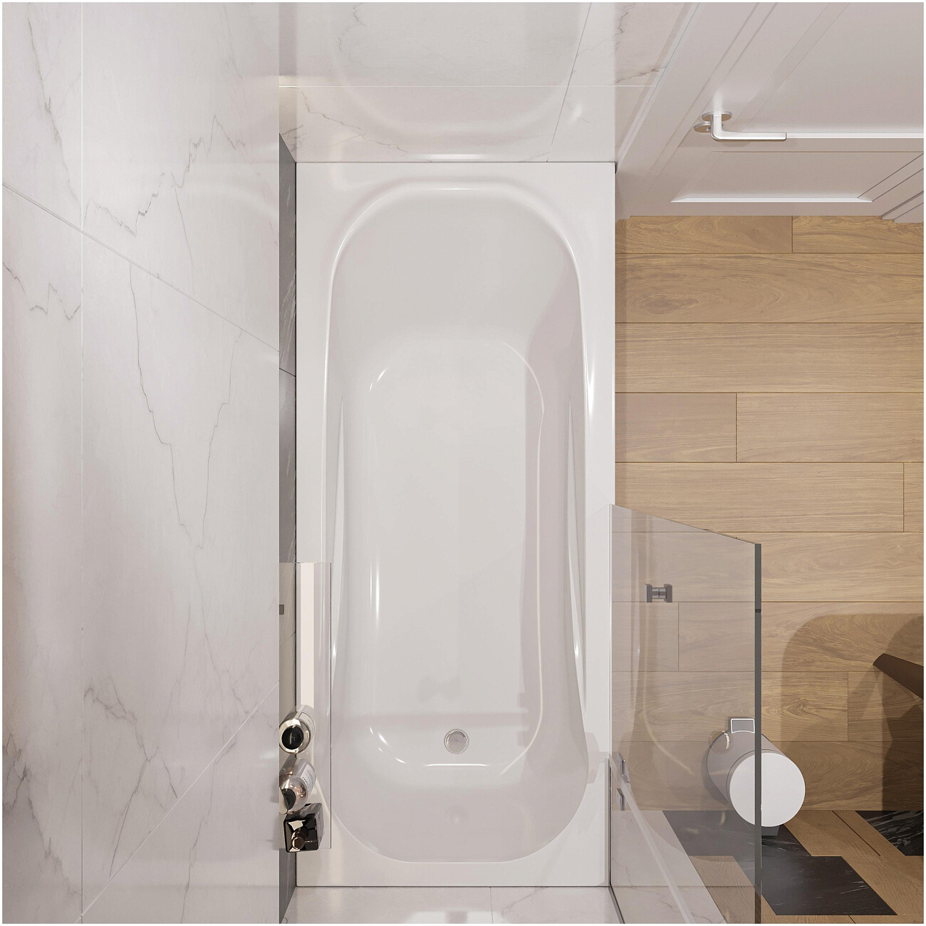 Ванна из искусственного камня прямоугольная с ножками 170x75 см белая Stworki "Вестфолл" - изображение 5