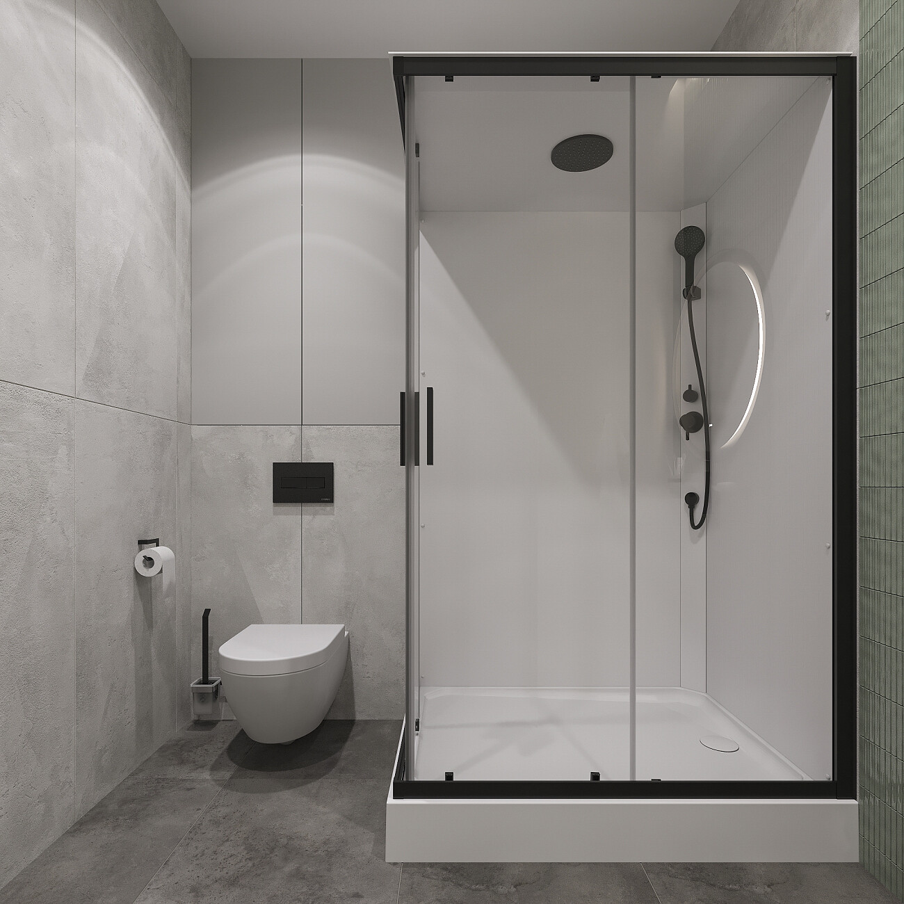 Душевая кабина прямоугольная с низким поддоном 90х120 см черная, белая Stworki "Эстерсунд"  - изображение 4