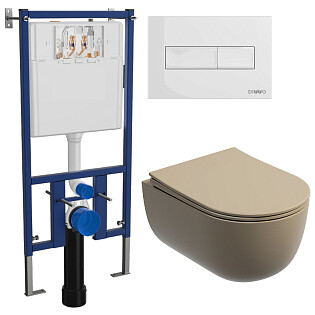 Унитаз Ceramicanova Modena Rimless CN6063MC с инсталляцией Diwo 4501, с кнопкой белой 7320