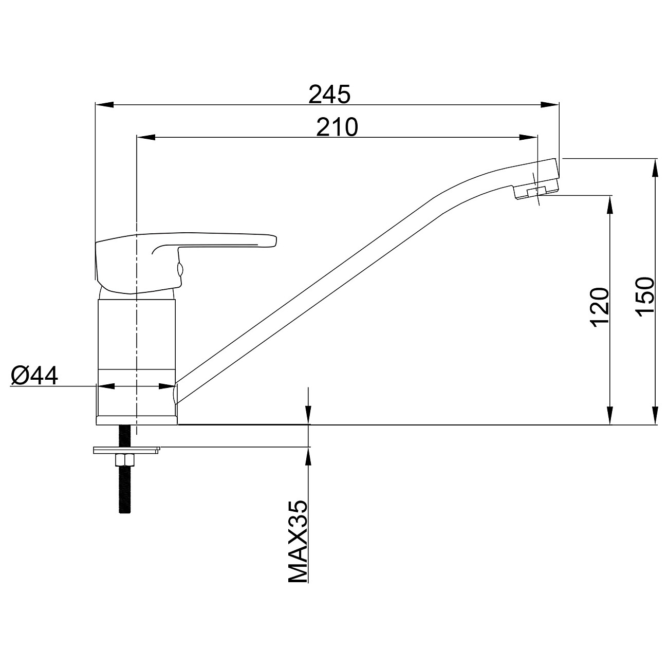 Смеситель для раковины однорычажный хром Juguni Pegas JGN0410 0402.602 - изображение 9