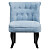 Кресло мягкое с деревянными ножками голубое Dawson