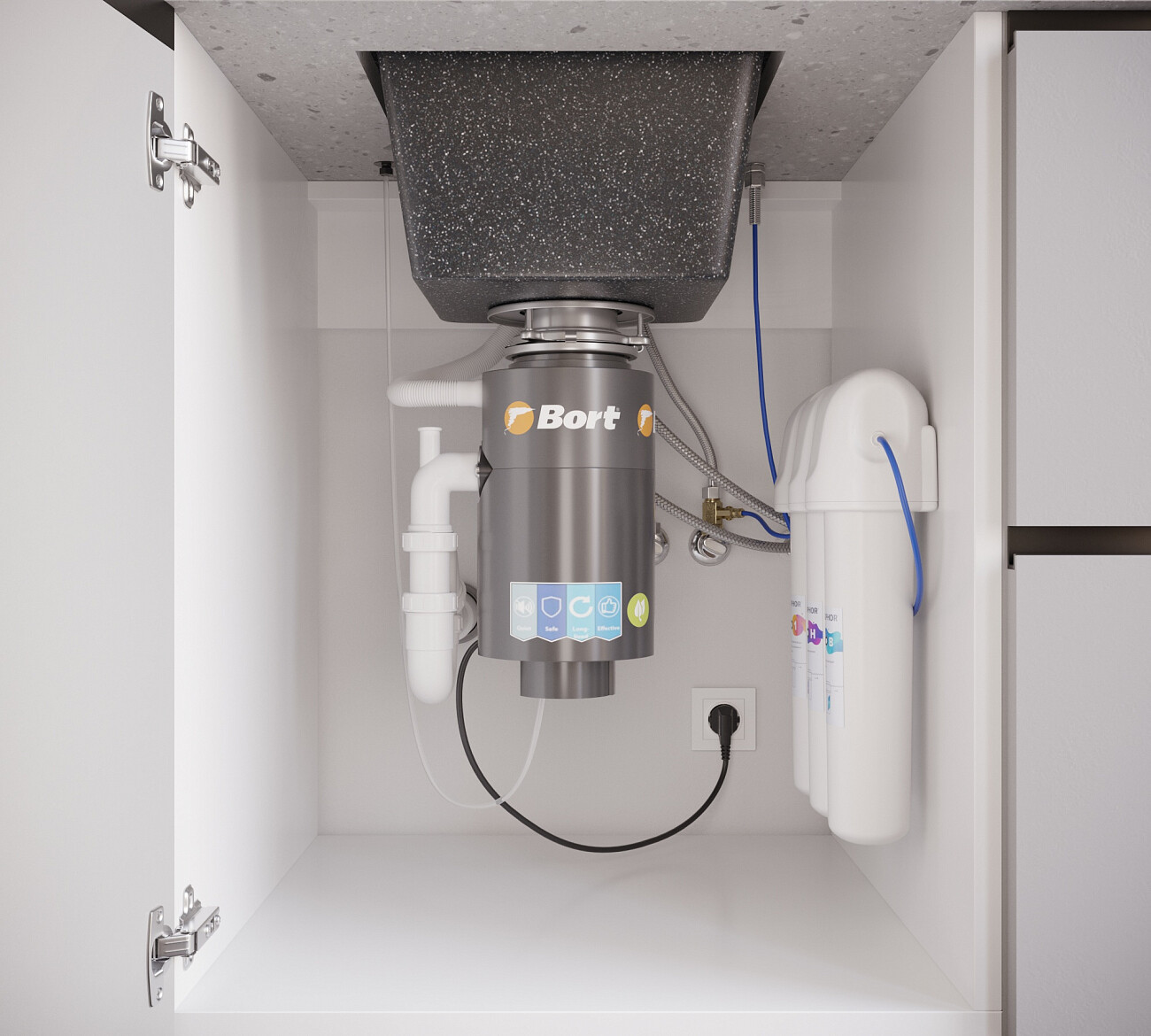 Мойка кухонная черная Domaci "Бьелла" DMC-42-308 - изображение 9