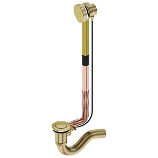 Слив-перелив для ванны полуавтомат круглый золотой Timo 8003