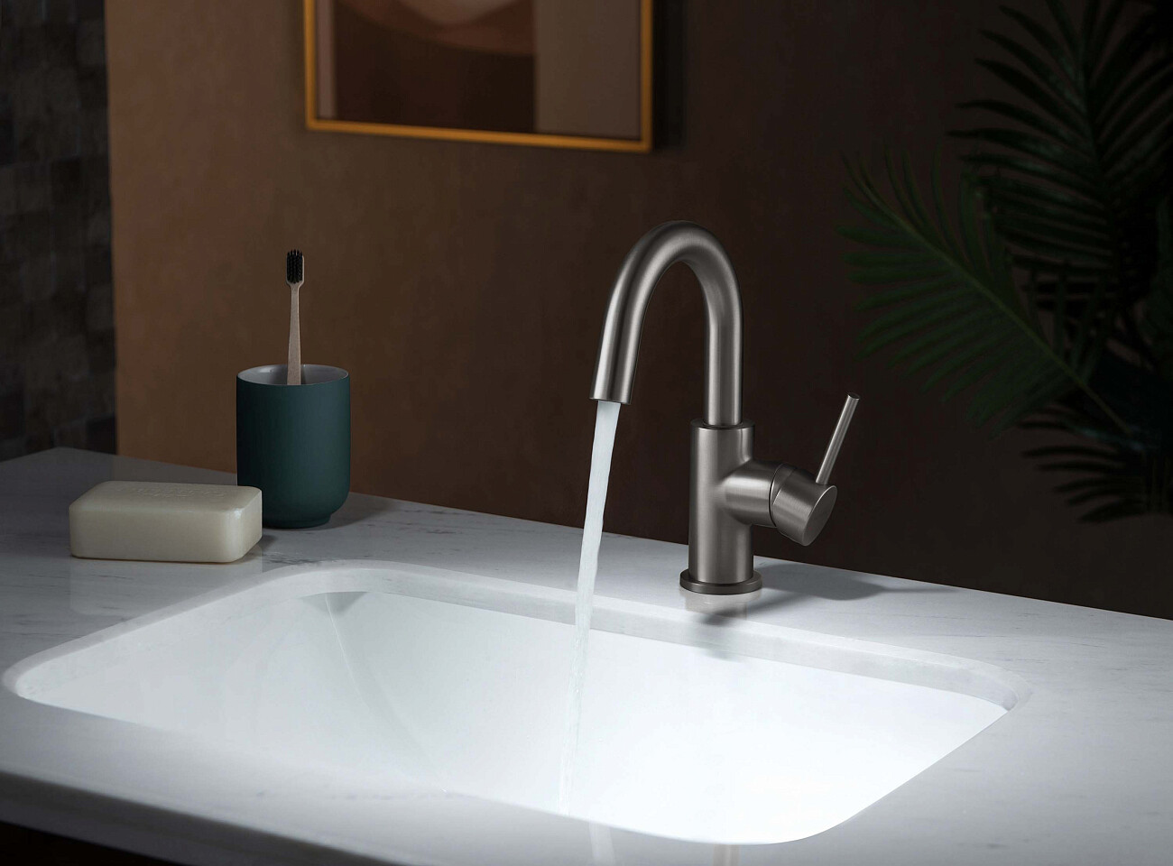 Смеситель для раковины однорычажный черный хром Aquatek "Европа" AQ1307BGM - изображение 4