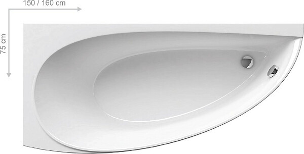 Ванна акриловая 150х75 см левая белая Ravak Avocado CT01000000 - изображение 1