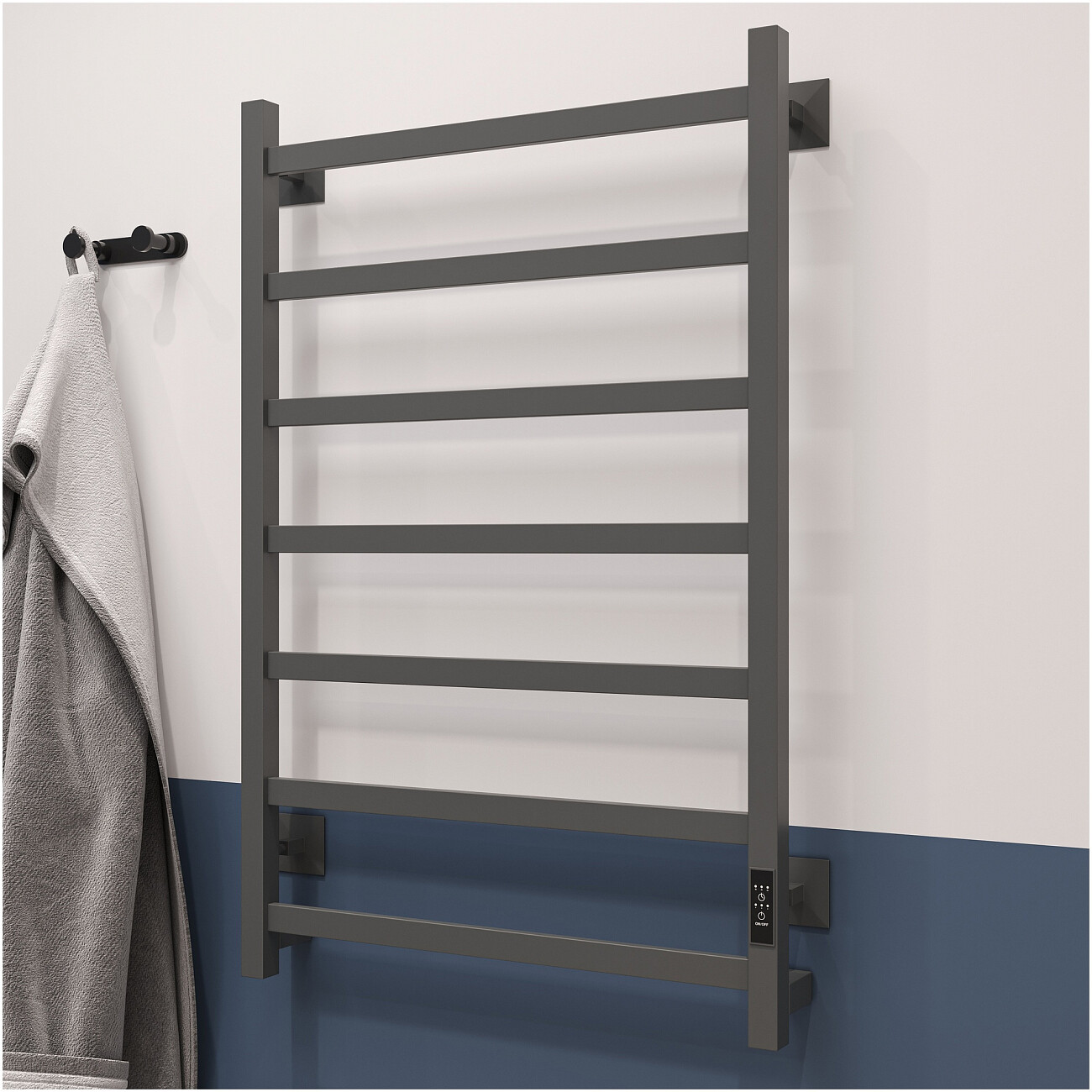 Полотенцесушитель электрический 80х50 см графит Ewrika "Пенелопа КВ7" - изображение 7