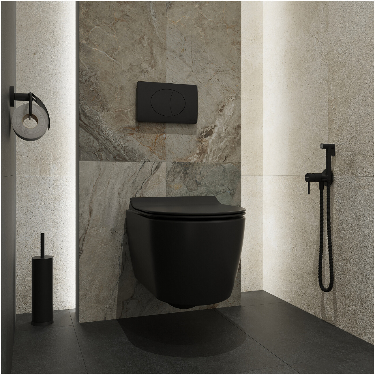 Гигиенический душ со смесителем матовый черный Stworki "Эстерсунд" S31150BK - изображение 4