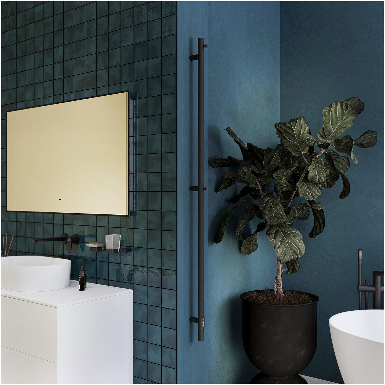 Полотенцесушитель электрический 160х3 см черный Ewrika "Пенелопа" K1 4657801249372 - изображение 3