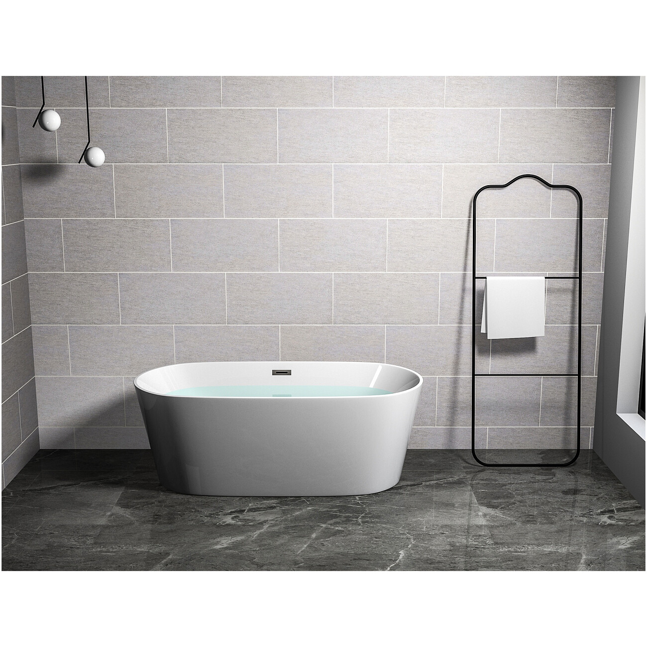 Ванна акриловая отдельностоящая со сливом-переливом белая Cerutti SPA Resia CT7388 - изображение 12