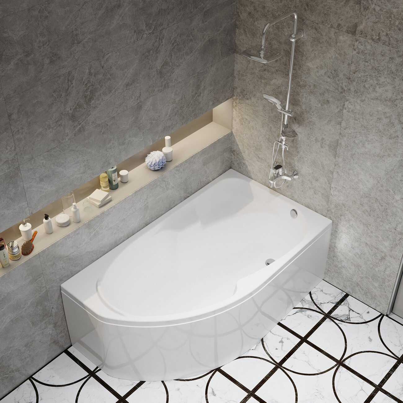 Акриловая ванна с каркасом 170x95 см белая Diwo "Сочи" R Щ0000055218, Щ0000055243 - изображение 10