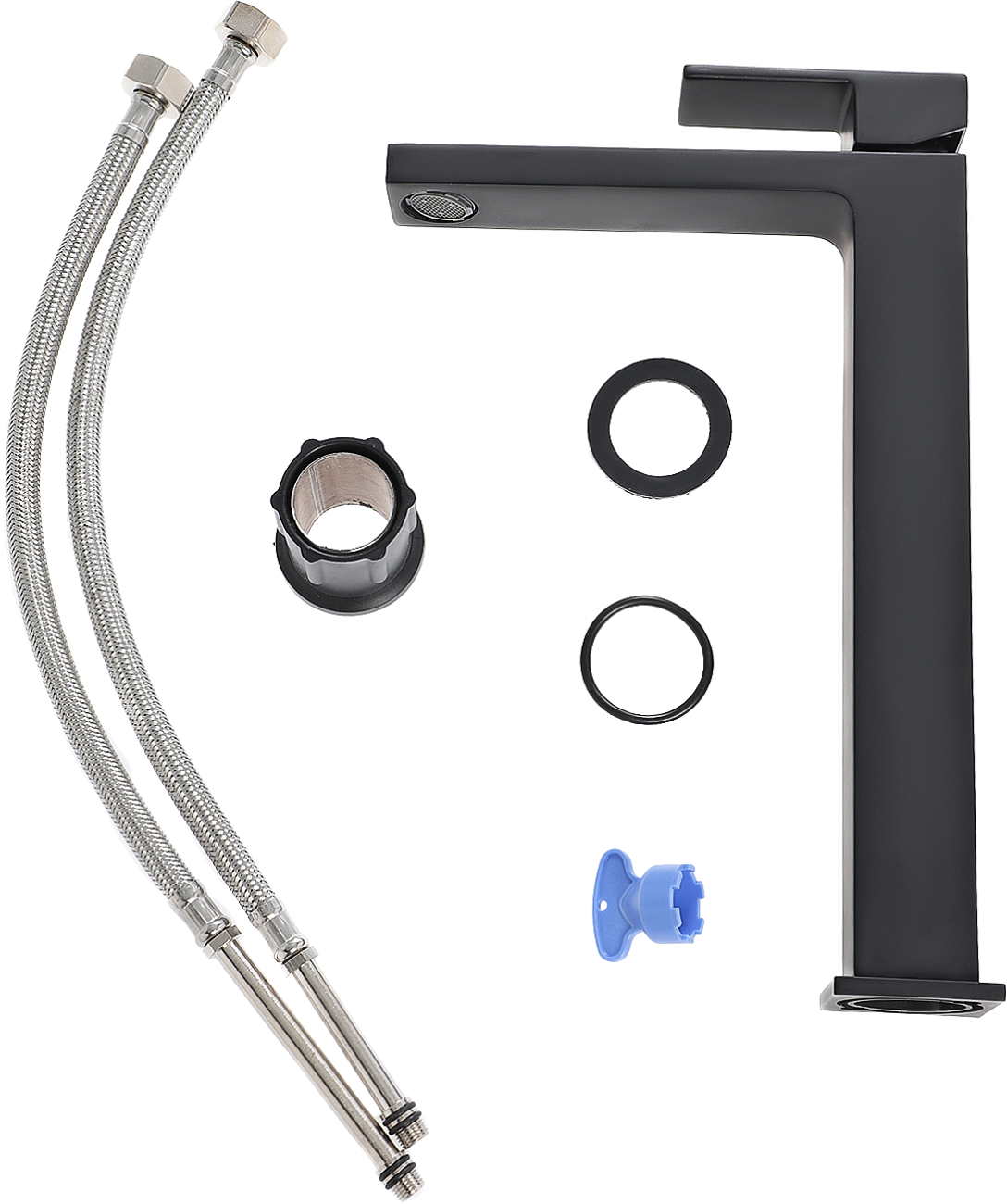 Смеситель для раковины однорычажный черный Stworki "Нюборг" NU-02b - изображение 8