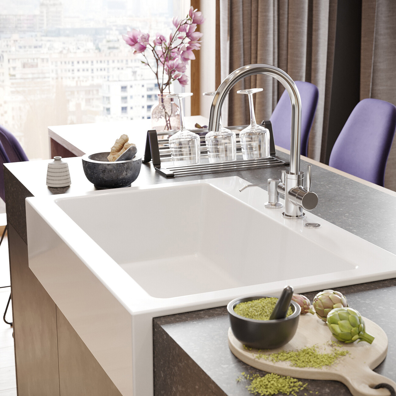 Мойка кухонная белый глянец Domaci "Сиена" 50186-101 3 - изображение 5