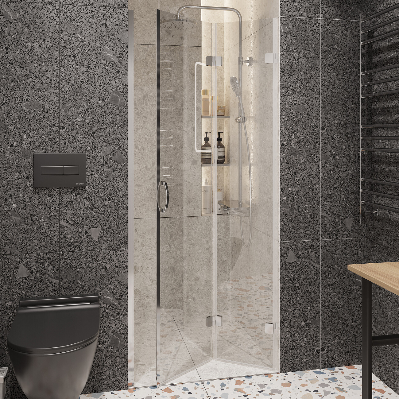 Душевая дверь стеклянная правая 80х190 см хром, прозрачная Artemis Ares 6.985.000.0150.080.10.88 - изображение 6