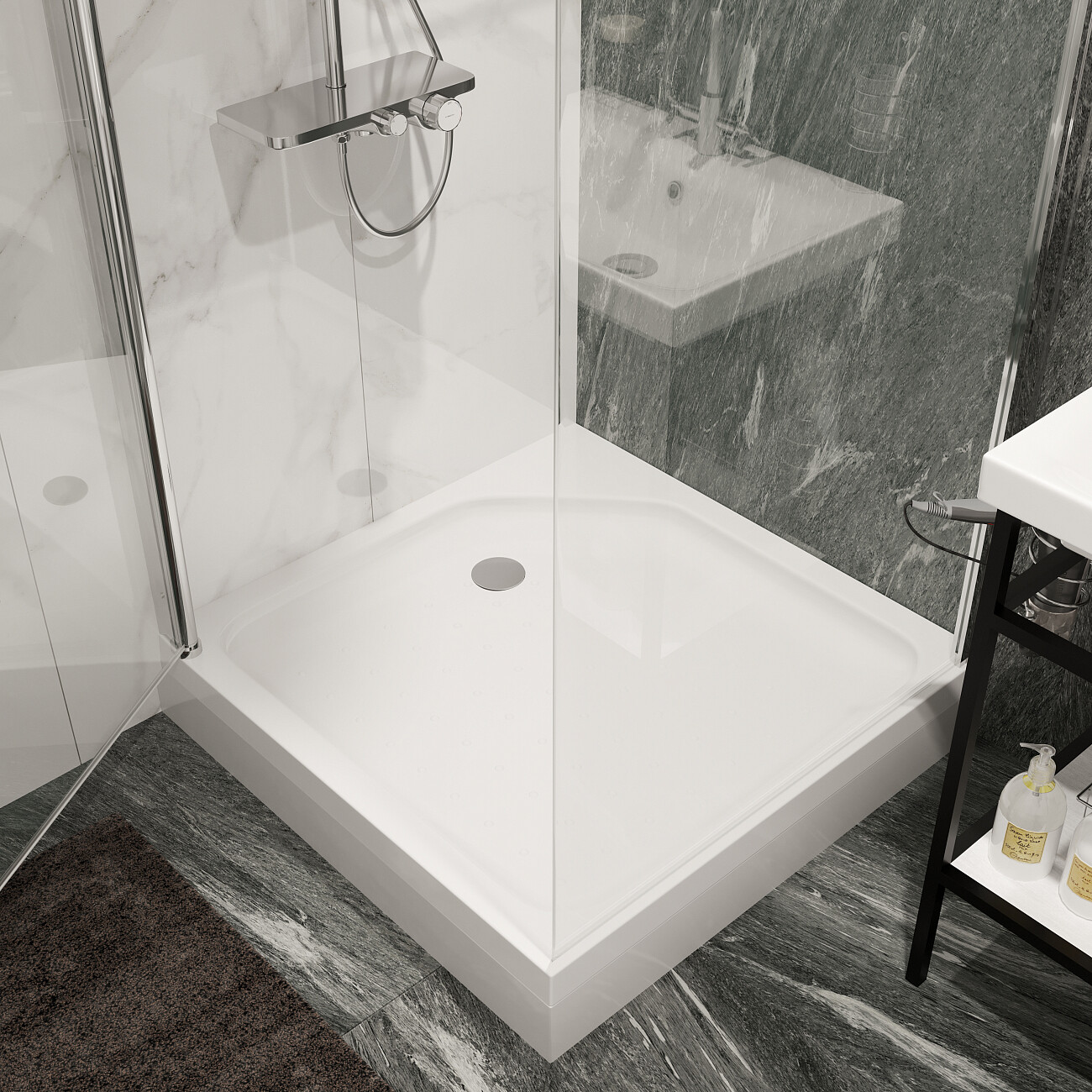 Поддон для душа акриловый квадратный 90х90 см белый Diwo K 17-90 Щ0000055616 - изображение 9