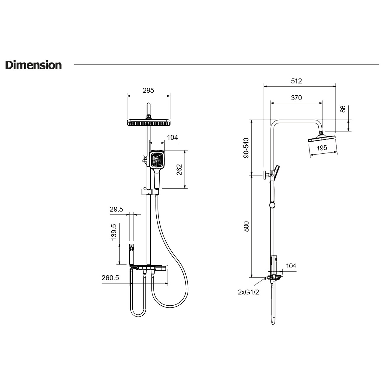 Душевая стойка с верхним душем черный хром Aquatek "Поларис" AQ3040BGM - изображение 11