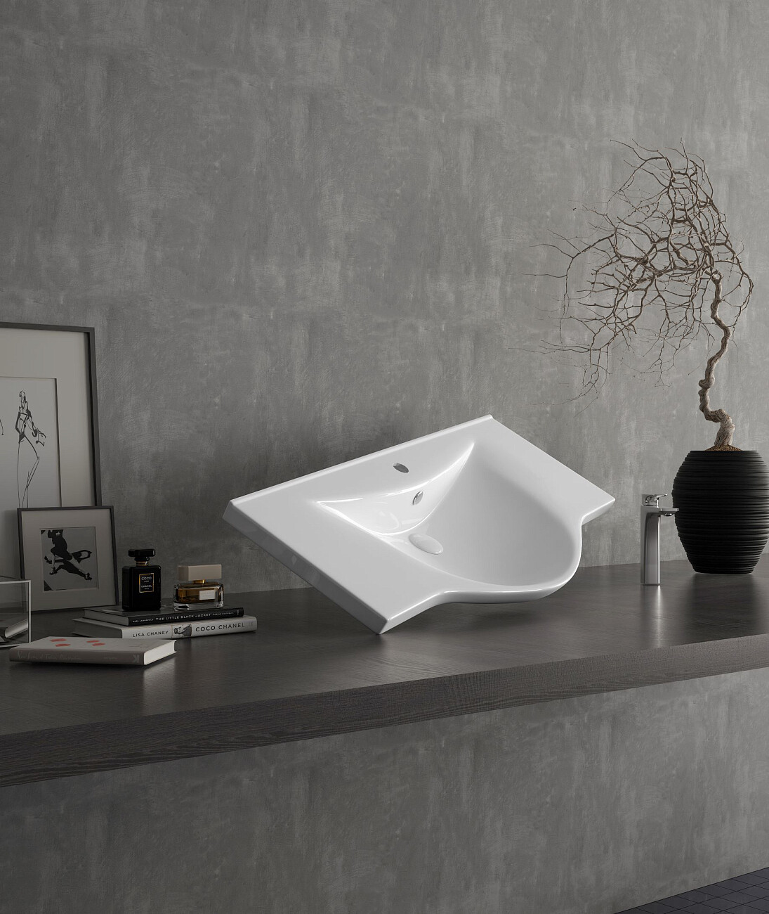 Раковина накладная керамическая прямоугольная 47х80 см белая Stworki 10080-KL - изображение 3