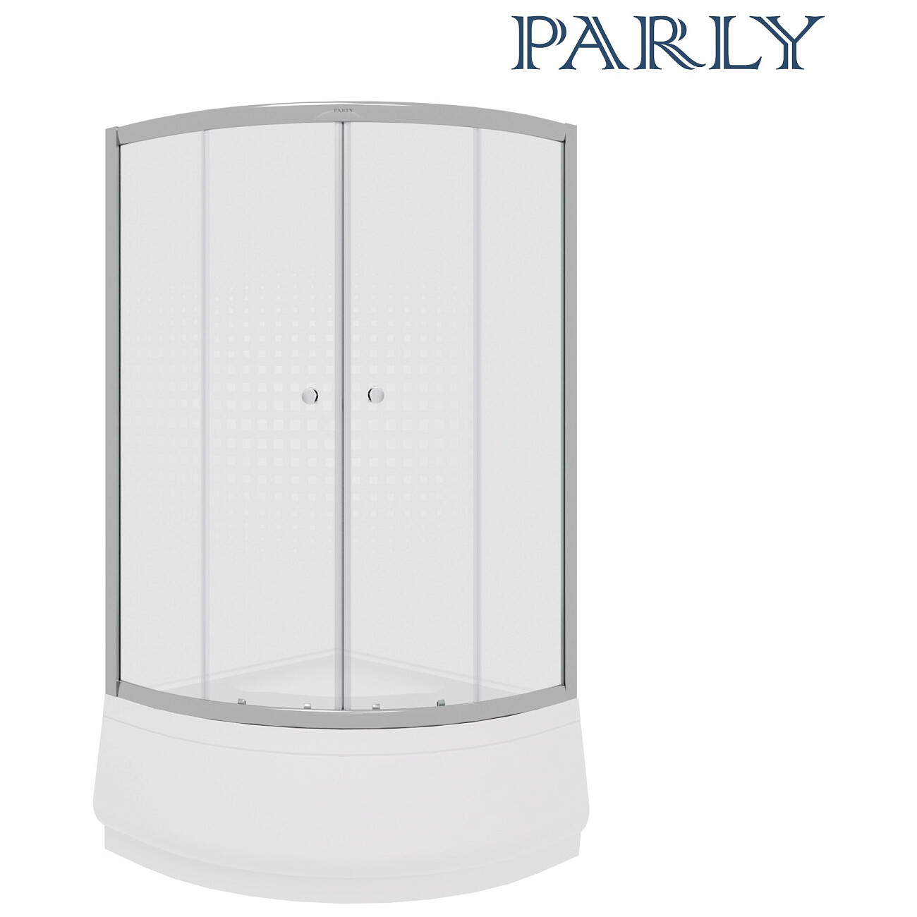 Душевой уголок четверть круга с высоким поддоном 90х90 см хром Parly Z9011 - изображение 3