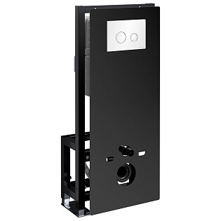 Инсталляция для подвесного унитаза с кнопкой смыва черная Glan 66TLT.010.ME.BL.WH01