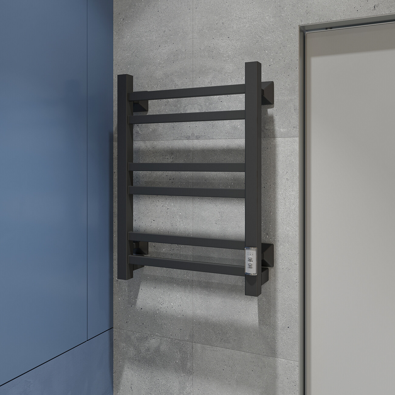 Полотенцесушитель электрический 60х40 см черный Ewrika "Пенелопа КВ" - изображение 3