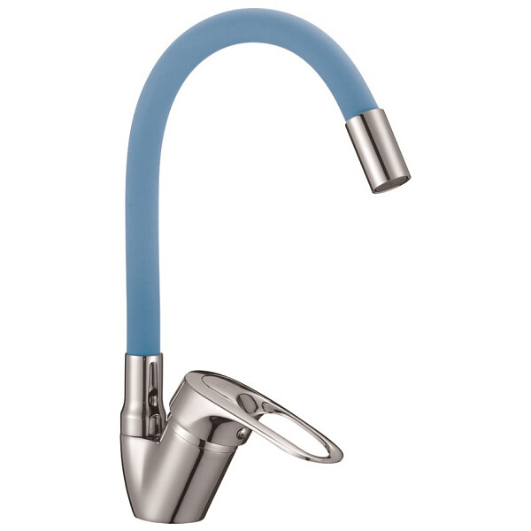 Смеситель для кухни с гибким изливом синий, хром D-Lin D150628-6C - изображение 1