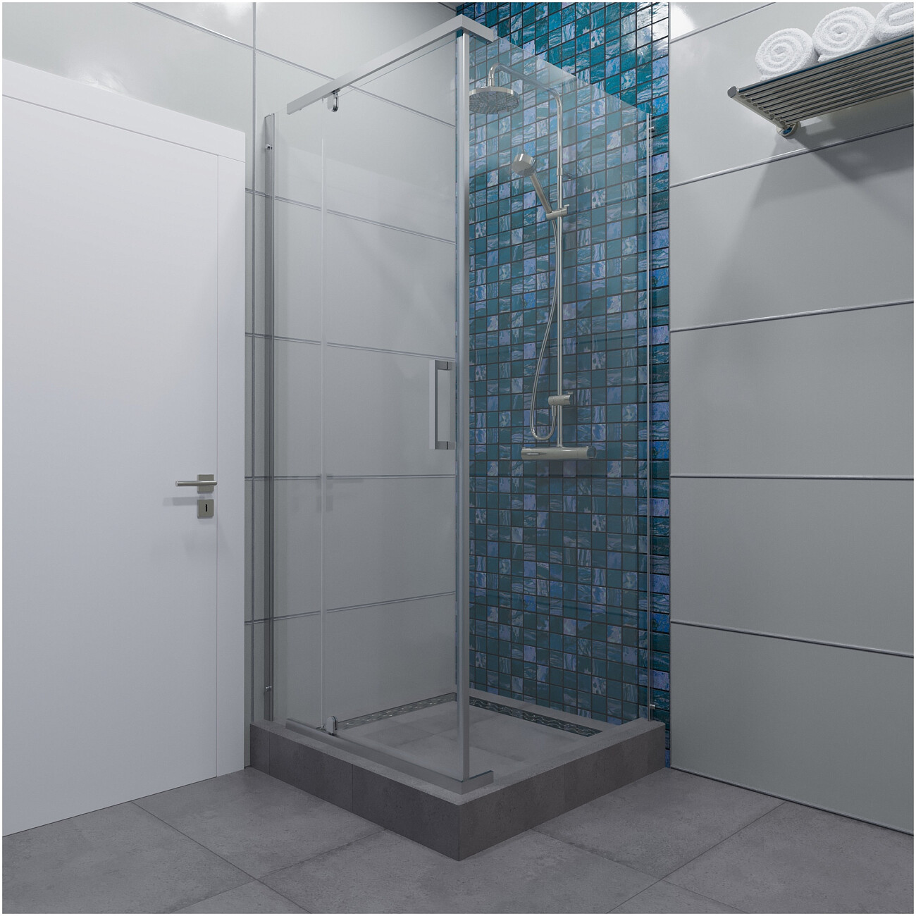 Душевой уголок квадратный 90х90 см хром Diwo "Тольятти" Щ0000055600 - изображение 6