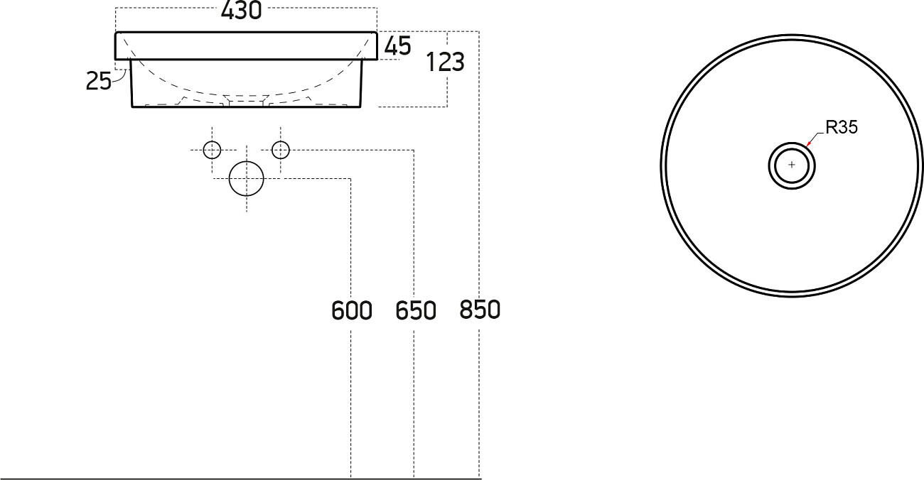 Раковина накладная керамическая круглая 43 см белая Stworki 3041-KL - изображение 2