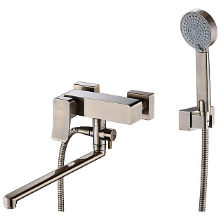 Душевой комплект с лейкой и длинным изливом светлая бронза Wasserkraft Exter 1602L