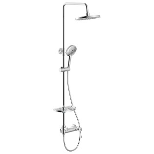 Душевая стойка с верхним душем и смесителем хром Lemark Minima LM3860C