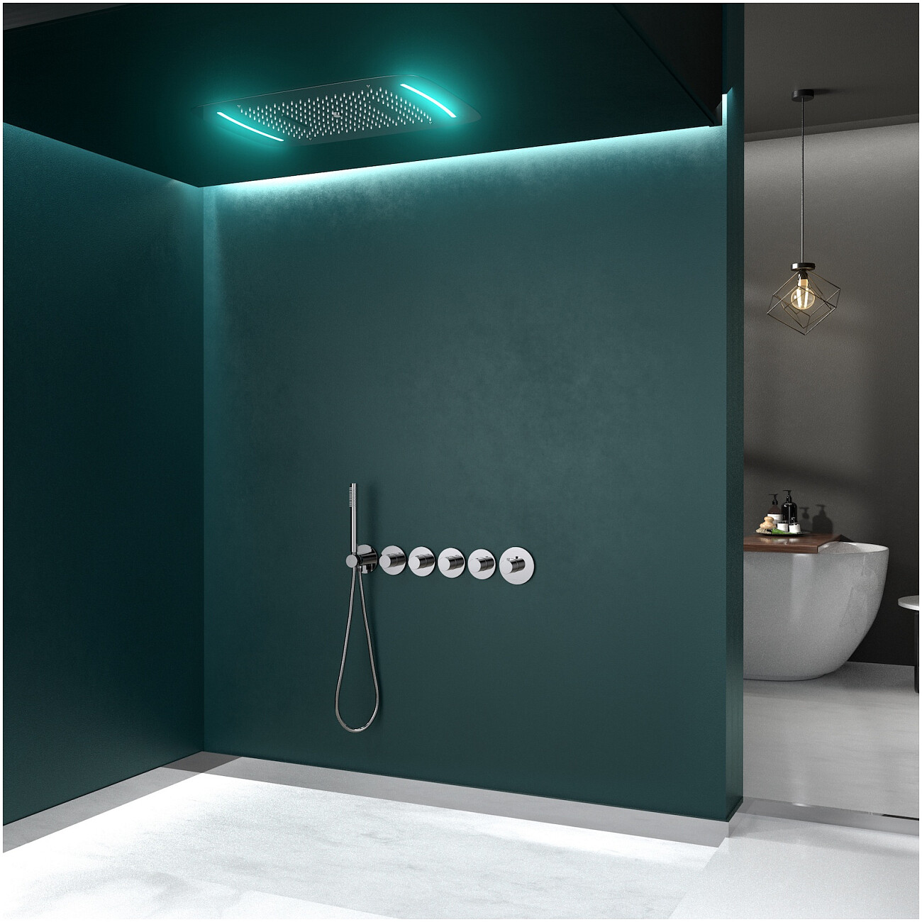 Душевой комплект встроенный с термостатом и подсветкой хром Timo Saona SX-2319-00SM - изображение 2