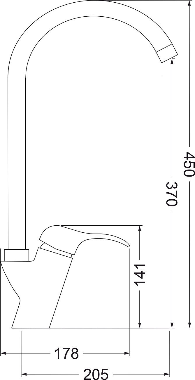 Смеситель для кухни однорычажный хром Domaci "Равенна" DC 3002 - изображение 4