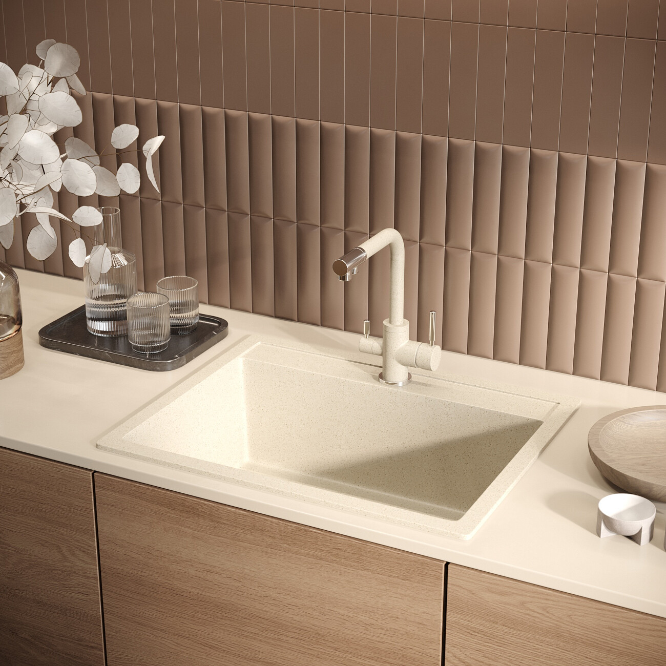 Смеситель для кухни однорычажный с изливом для фильтрованной воды берилл Domaci "Солерно" DC-3003 - изображение 2