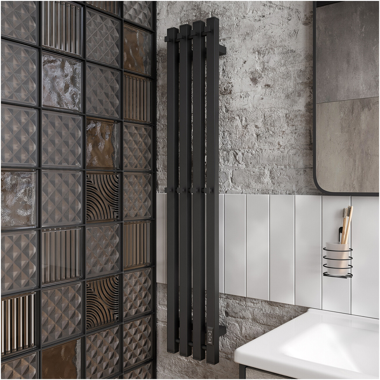 Полотенцесушитель электрический 120х21 см черный Ewrika "Пенелопа" P4 4657801249334 - изображение 7