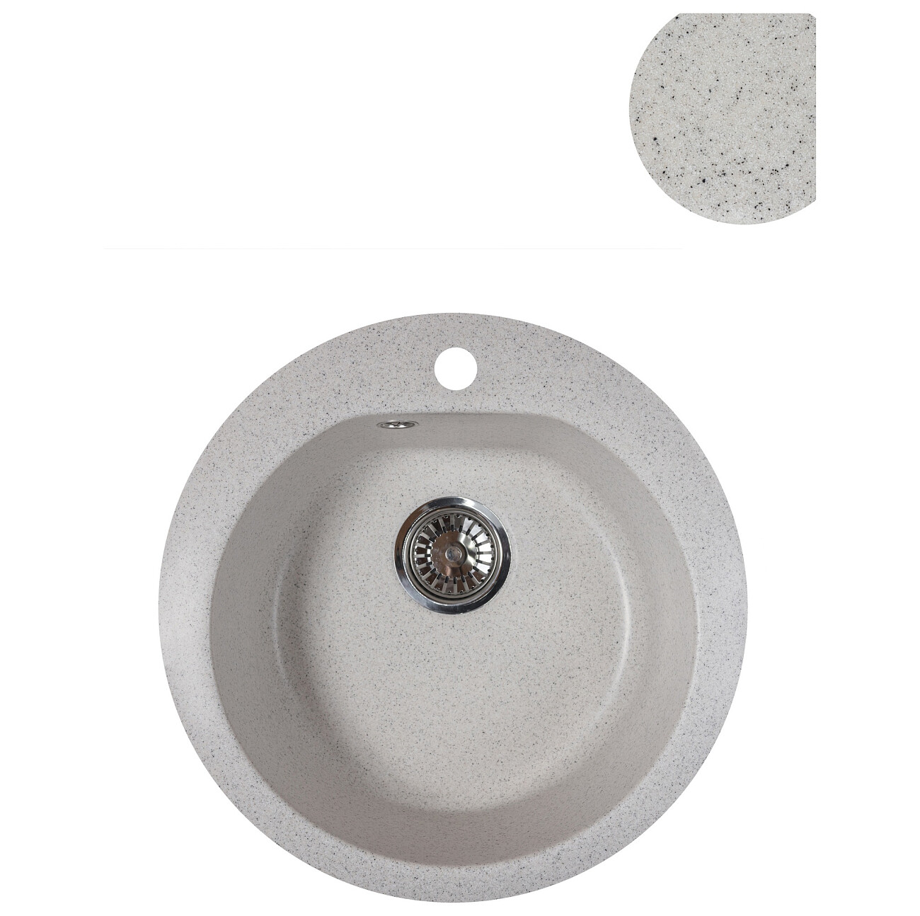 Мойка кухонная кварцевая круглая олово Reflection Core RX1350TN - изображение 2