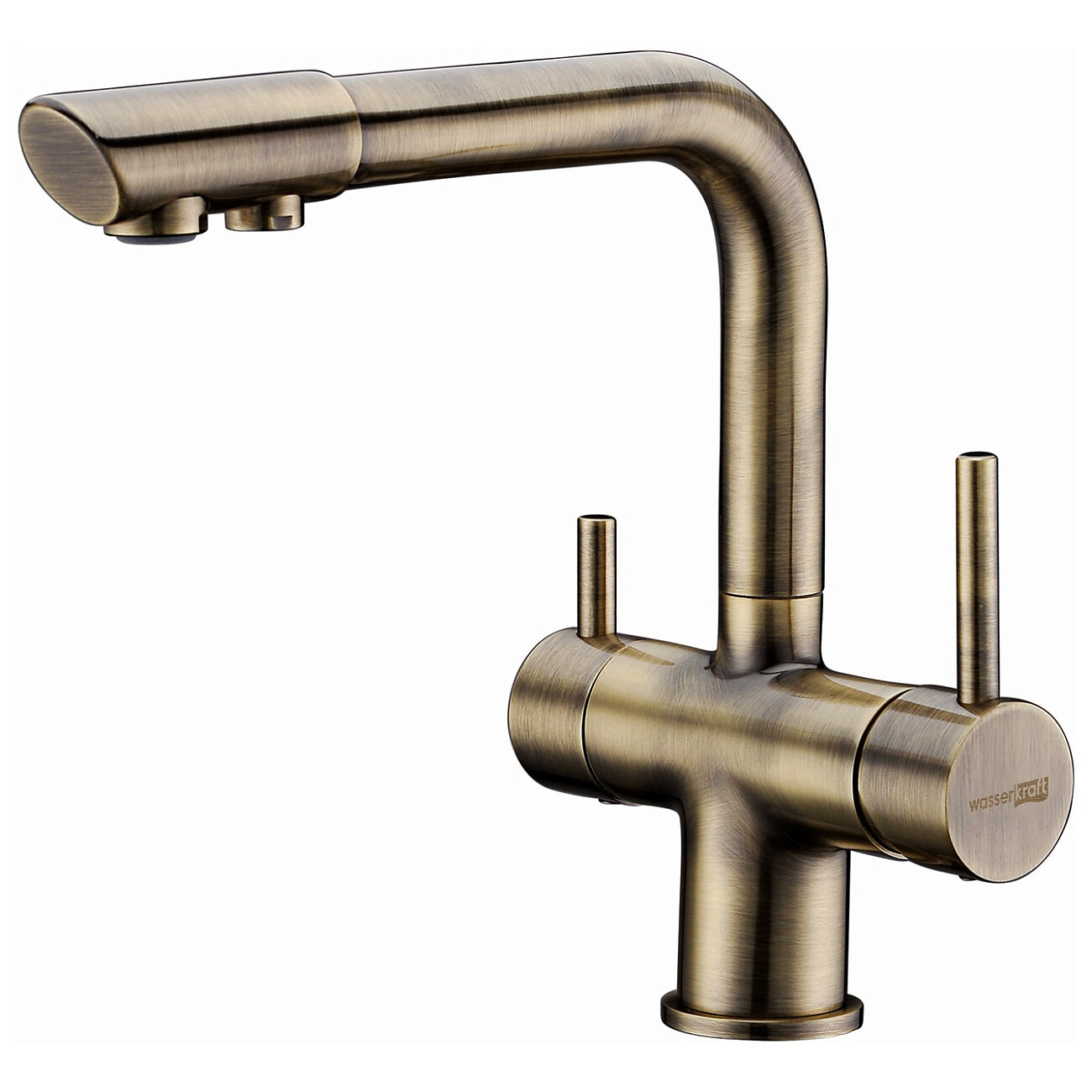 Смеситель для кухни под фильтр из латуни светлая бронза Wasserkraft A8037 - изображение 3