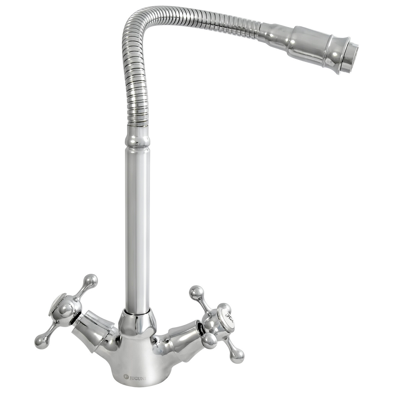 Смеситель для кухни двухвентильный с гибким изливом хром Juguni Parus 0402.980 - изображение 13