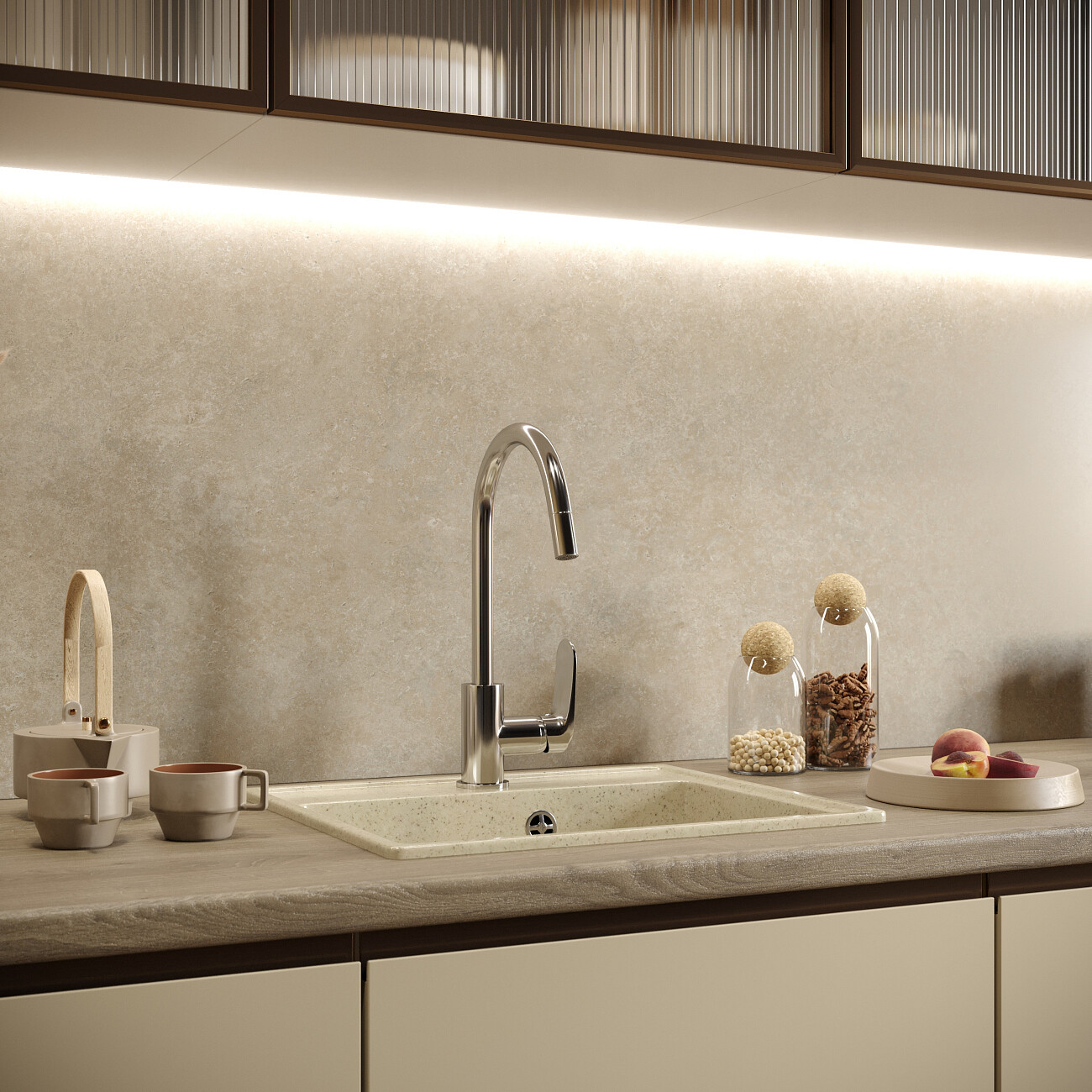 Мойка кухонная бежевая Domaci "Палермо" PR-490-002 - изображение 9