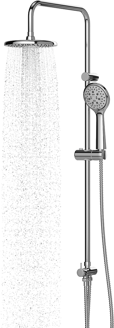 Душевая стойка с верхним душем и держателем хром Stworki "Копенгаген" KP-06cr - изображение 9