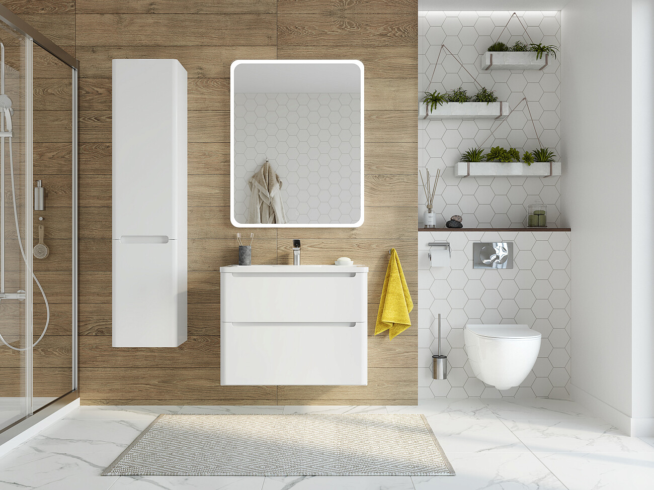 Раковина мебельная из искусственного камня 80 см белая Stworki Adel - изображение 3