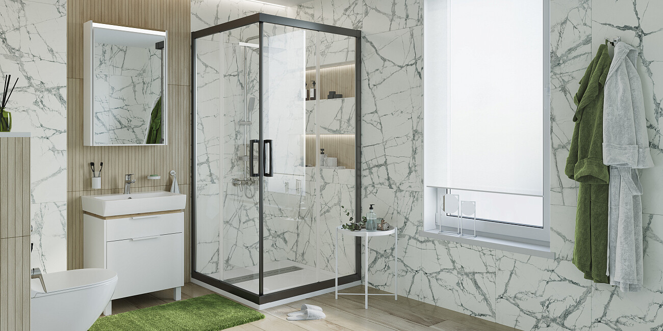 Душевой уголок с раздвижными дверьми 100х100 см черный матовый Stworki "Дублин" 3GW070TTKK000 - изображение 7