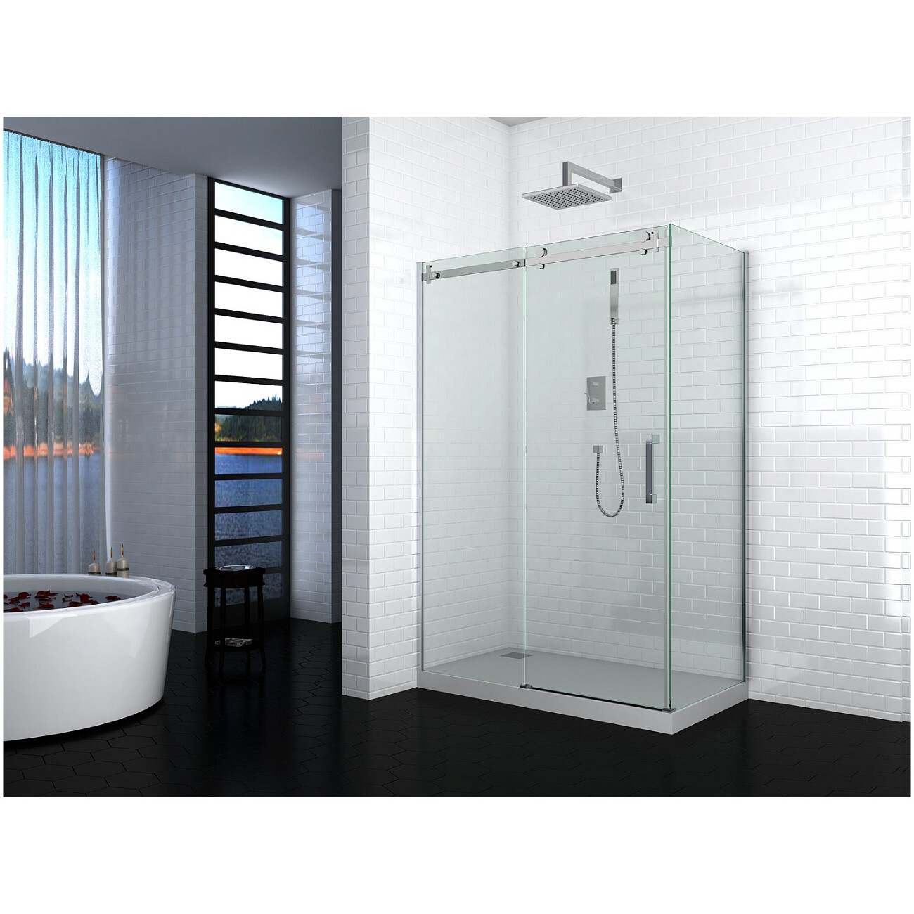 Душевой уголок прямоугольный 90x120 см хром Cerutti SPA Ceza's 120 - изображение 13