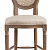 Барный стул с медальонной спинкой кремовый лен Vintage French Round Cane Back
