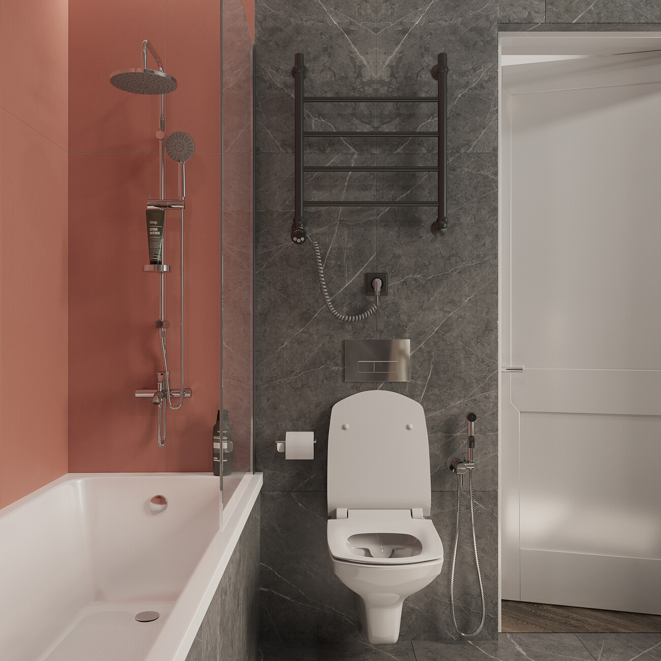 Полотенцесушитель электрический 60х50 см черный матовый Ewrika "Сафо" P L 4627201607874 - изображение 4