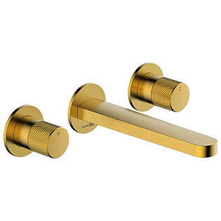 Смеситель для раковины встраиваемый из латуни золотой Wasserkraft 8245