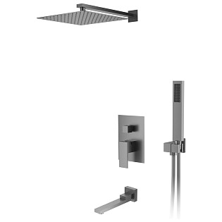 Душевой комплект встраиваемый с изливом серый графит D&K Bayern.Liszt DA1515606A04