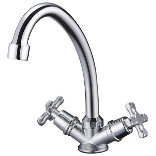 Смеситель для кухни двухвентильный хром Solone JIK4-A102-A